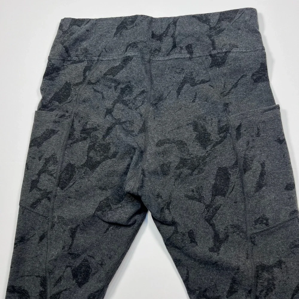 Pact Leggings Womens Small Gray Black Marble Organic Cotton High‎ Rise Pockets